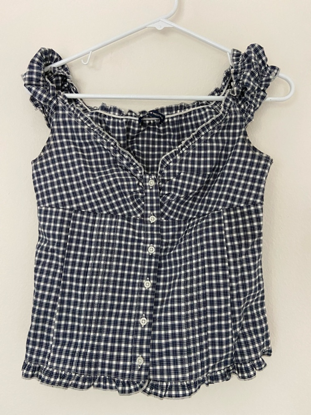 Brandy Melville navy and cream Top